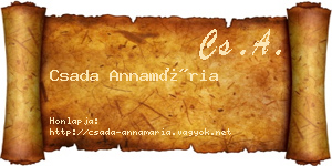 Csada Annamária névjegykártya